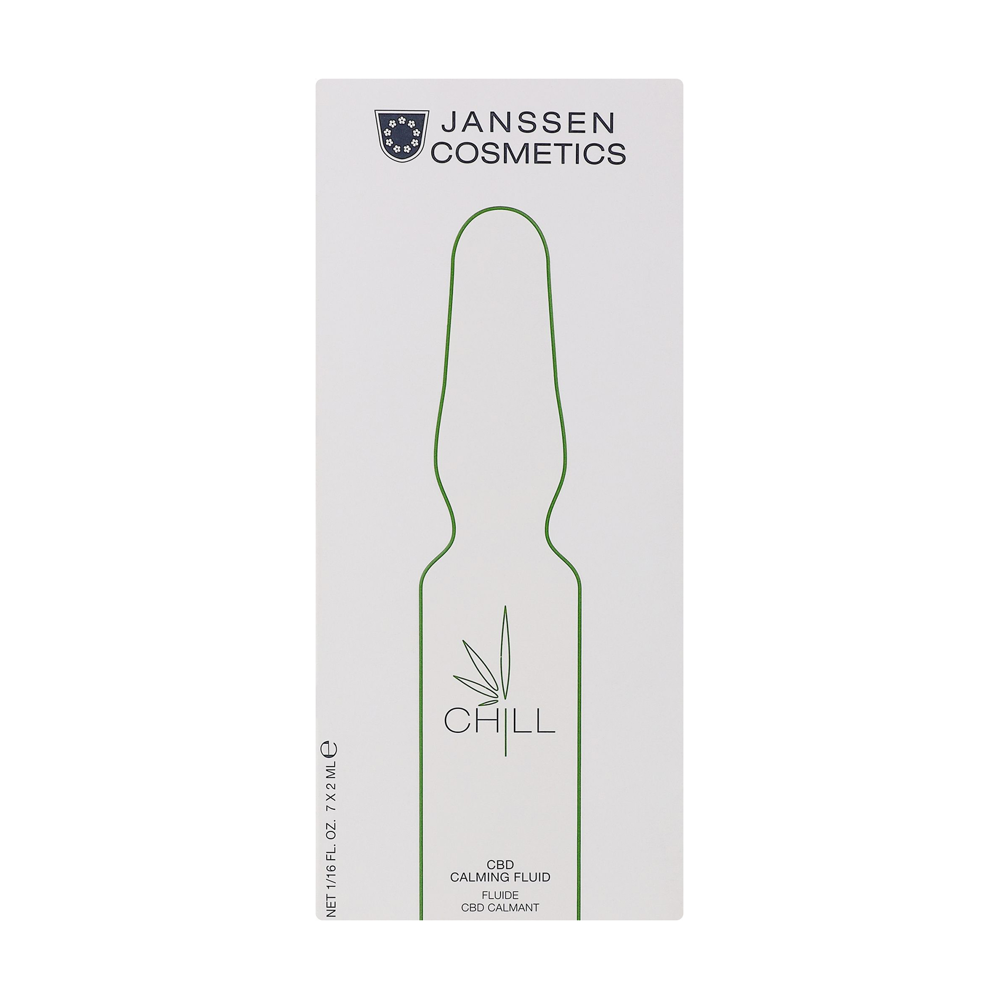 Заспокійливий ампульний флюїд для обличчя Janssen Cosmetics Chill CBD Calming Fluid, 7*2 мл